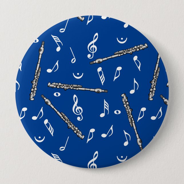 Bóton Redondo 10.16cm Piccolo Music Note Pattern (Frente)
