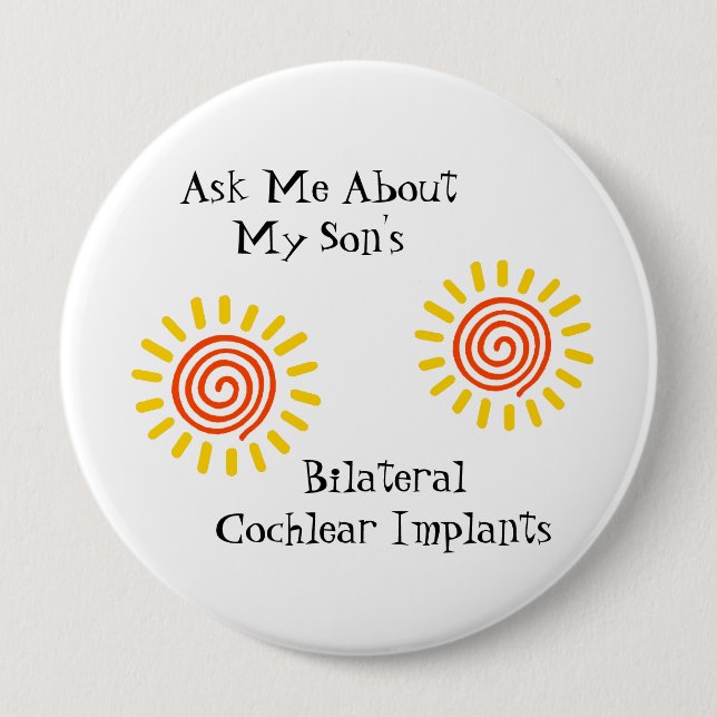 Bóton Redondo 10.16cm Pin bilateral do filho (Frente)