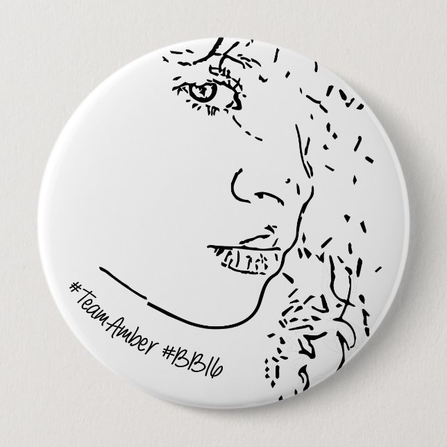 Bóton Redondo 10.16cm Pin do suporte do #TeamAmber (Frente)