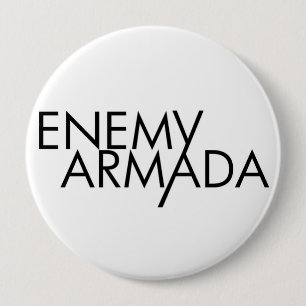 Bóton Redondo 10.16cm Pin inimigo do logotipo do preto da armada