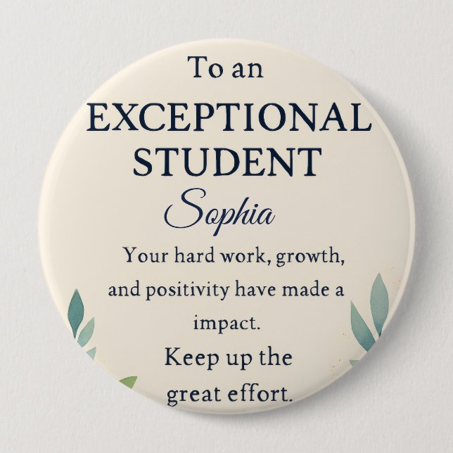 Bóton Redondo 10.16cm Placa de Parabéns Elegante para uma Rua excepciona (Frente)