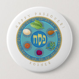 Bóton Redondo 10.16cm Placa de Passagem Kosher Pesach