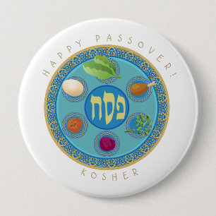 Bóton Redondo 10.16cm Placa de Passagem Kosher Pesach