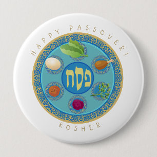 Bóton Redondo 10.16cm Placa Pesach Kosher do Passover