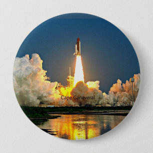 Bóton Redondo 10.16cm Plataforma de Lançamento da Flórida Cabo Canaveral