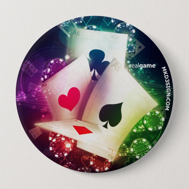 Bóton Redondo 10.16cm Poker (Frente)