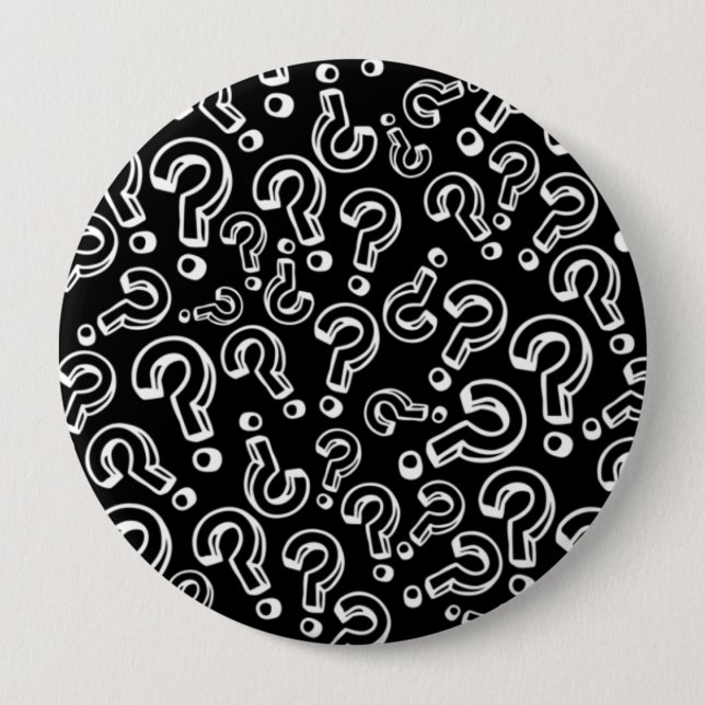 Bóton Redondo 10.16cm Pontos de interrogação (Frente)