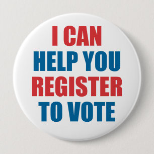 BÓTON REDONDO 10.16CM POSSO AJUDÁ-LO A REGISTRAR-SE PARA VOTAR
