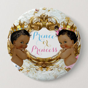 Bóton Redondo 10.16cm Príncipe ou princesa africana Género Revelação