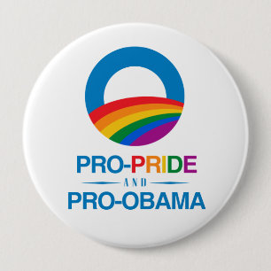 Bóton Redondo 10.16cm Pro-Orgulho e Pro-Obama