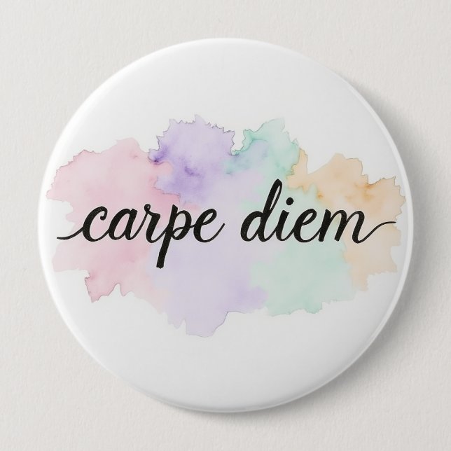 Bóton Redondo 10.16cm Produtos com design de carpe diem (Frente)