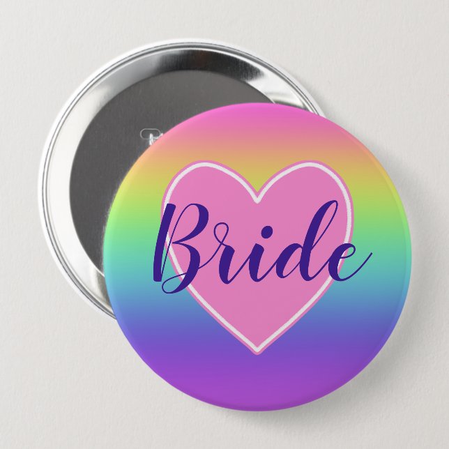 Bóton Redondo 10.16cm Rainbow Bride (Frente & Verso)