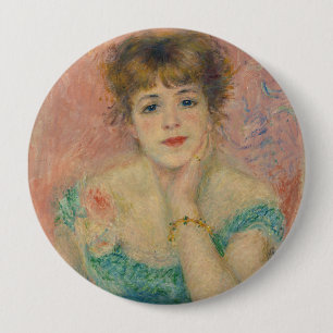Bóton Redondo 10.16cm Retrato da Atriz Jeanne Samary, Auguste Renoir
