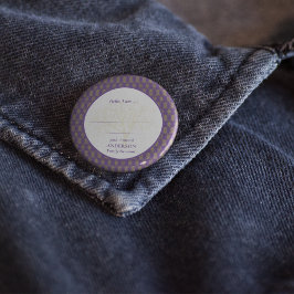 Bóton Redondo 10.16cm Reunião Familiar Roxo Elegante Dourado Alô