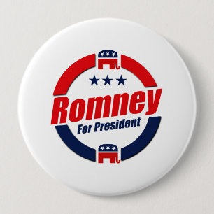 Bóton Redondo 10.16cm ROMNEY PARA o PRESIDENTE (republicano)