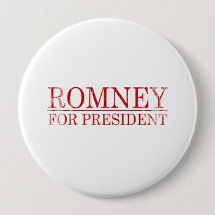 Bóton Redondo 10.16cm ROMNEY PARA o PRESIDENTE (vermelho)