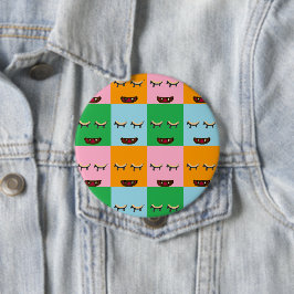 Bóton Redondo 10.16cm Rostos de blocos monstruosos sorridentes