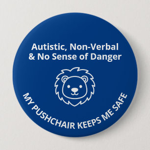 Bóton Redondo 10.16cm Segurança Infantil Autismo Não Verbal/Sem Noção de