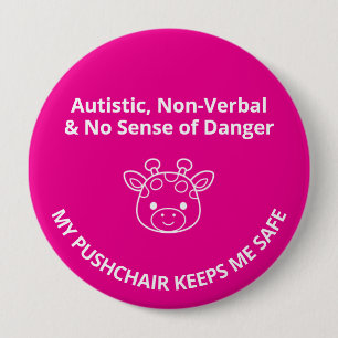 Bóton Redondo 10.16cm Segurança Infantil Autismo Não Verbal/Sem Noção de