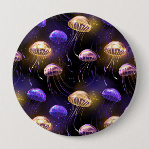 Bóton Redondo 10.16cm Sem costura com águas-vivas brilhantes