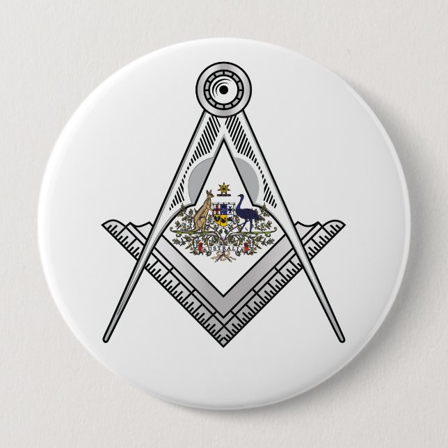 Bóton Redondo 10.16cm Sinal freemasonário australiano (Frente)