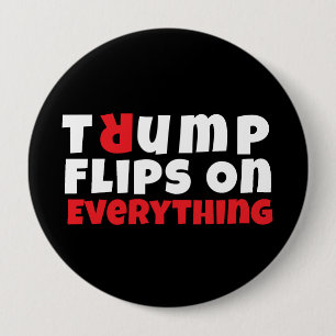 Bóton Redondo 10.16cm Slogan preto vermelho do protesto anti-trump