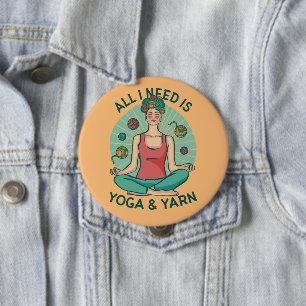 Bóton Redondo 10.16cm Só preciso de Yoga e Yarne Phrase