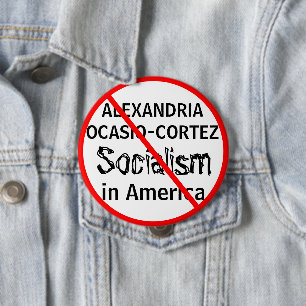 Bóton Redondo 10.16cm Socialismo de Anti-Alexandria Ocasio-Cortez