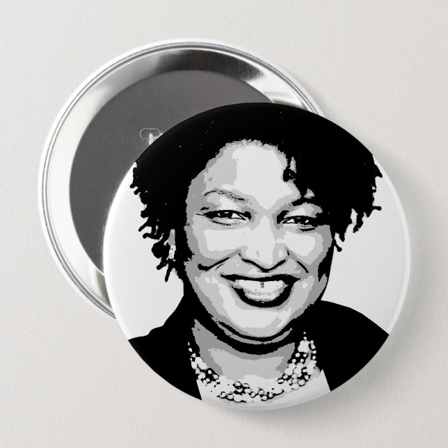 Bóton Redondo 10.16cm Stacey Abrams (Frente & Verso)