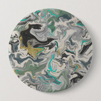 Bóton Redondo 10.16cm Stone Marbling with Turquoise Veins 4" Round
