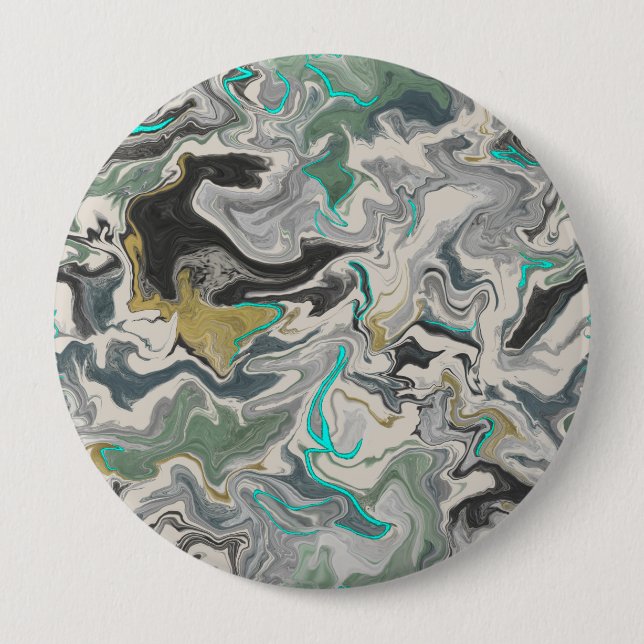 Bóton Redondo 10.16cm Stone Marbling with Turquoise Veins 4" Round (Frente)
