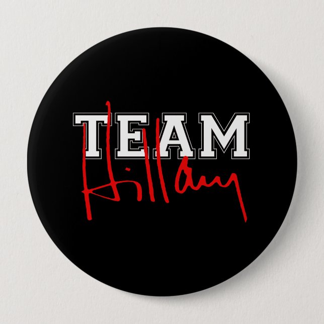 Bóton Redondo 10.16cm TEAM HILLARY WHITE.png (Frente)