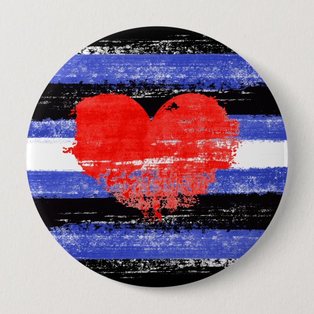 Bóton Redondo 10.16cm Tinta do Orgulho de Couro (Frente)