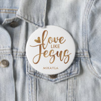 Tipografia Elegante Amor Como Jesus | Nome Dourado