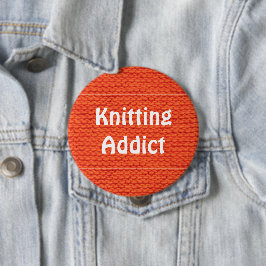 Bóton Redondo 10.16cm Tricotar padrão de lã viciada