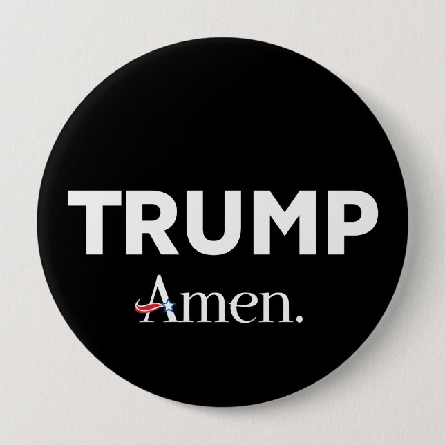 Bóton Redondo 10.16cm Trump Amen (Frente)