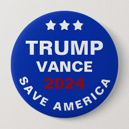 Bóton Redondo 10.16cm Trump Vance 2024 Save America