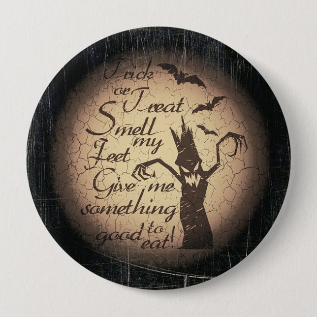 Bóton Redondo 10.16cm Truque ou Tratar (Frente)