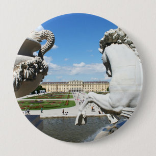 Bóton Redondo 10.16cm Uma vista do palácio de Schonbrunn em Viena,