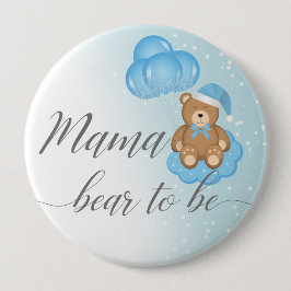 Bóton Redondo 10.16cm Urso Azul Para Ser Chá de fraldas Do Urso Sonolent