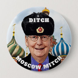 Bóton Redondo 10.16cm "Vala engraçada Moscovo Mitch" McConnell