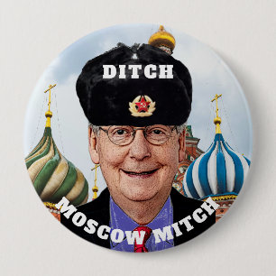 Bóton Redondo 10.16cm "Vala engraçada Moscovo Mitch" McConnell