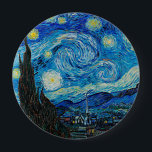 Bóton Redondo 10.16cm Vincent van Gogh, Starry Night<br><div class="desc">Starry Night,  famosa pintura de Vincent van Gogh</div>