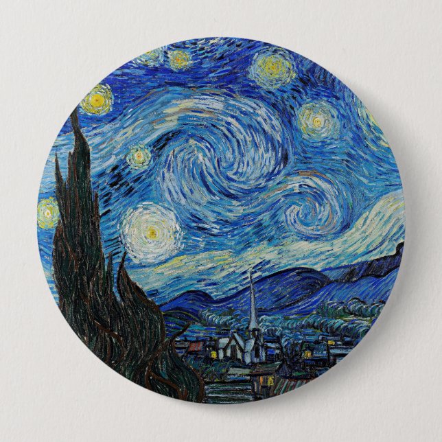 Bóton Redondo 10.16cm Vincent van Gogh, Starry Night (Frente)