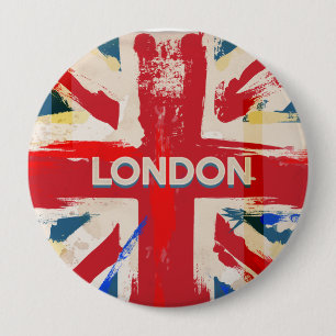 Bóton Redondo 10.16cm Vintage London Union Poster