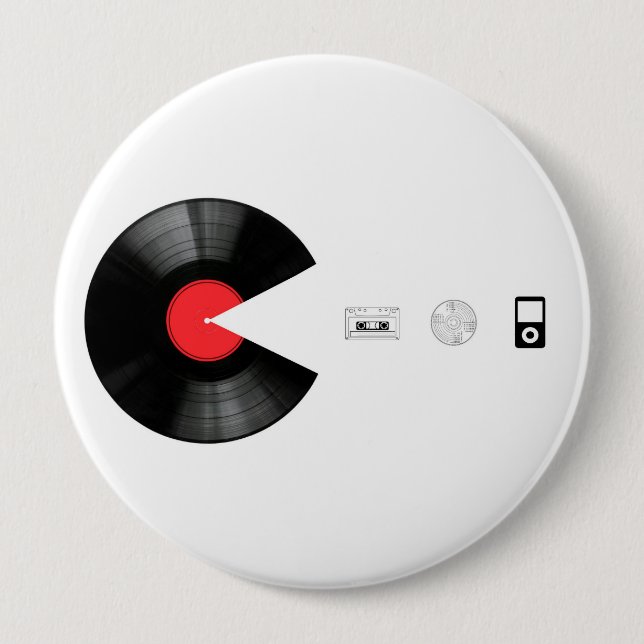 Bóton Redondo 10.16cm VINYL VILLAIN comendo TUDO (Frente)