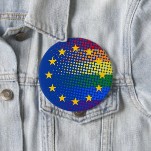 Bóton Redondo 10.16cm Votar Para O Nosso Orgulho Eleitoral Europeu Rainb