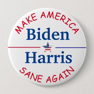 Bóton Redondo 10.16cm Vote Biden and Harris American Flag 2020 Election