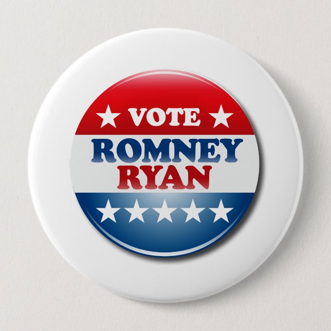 Bóton Redondo 10.16cm VOTE ROMNEY RYAN VP ROUND.png (Frente)
