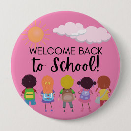 Bóton Redondo 10.16cm Welcome Back To School Square Button, 2 Inch